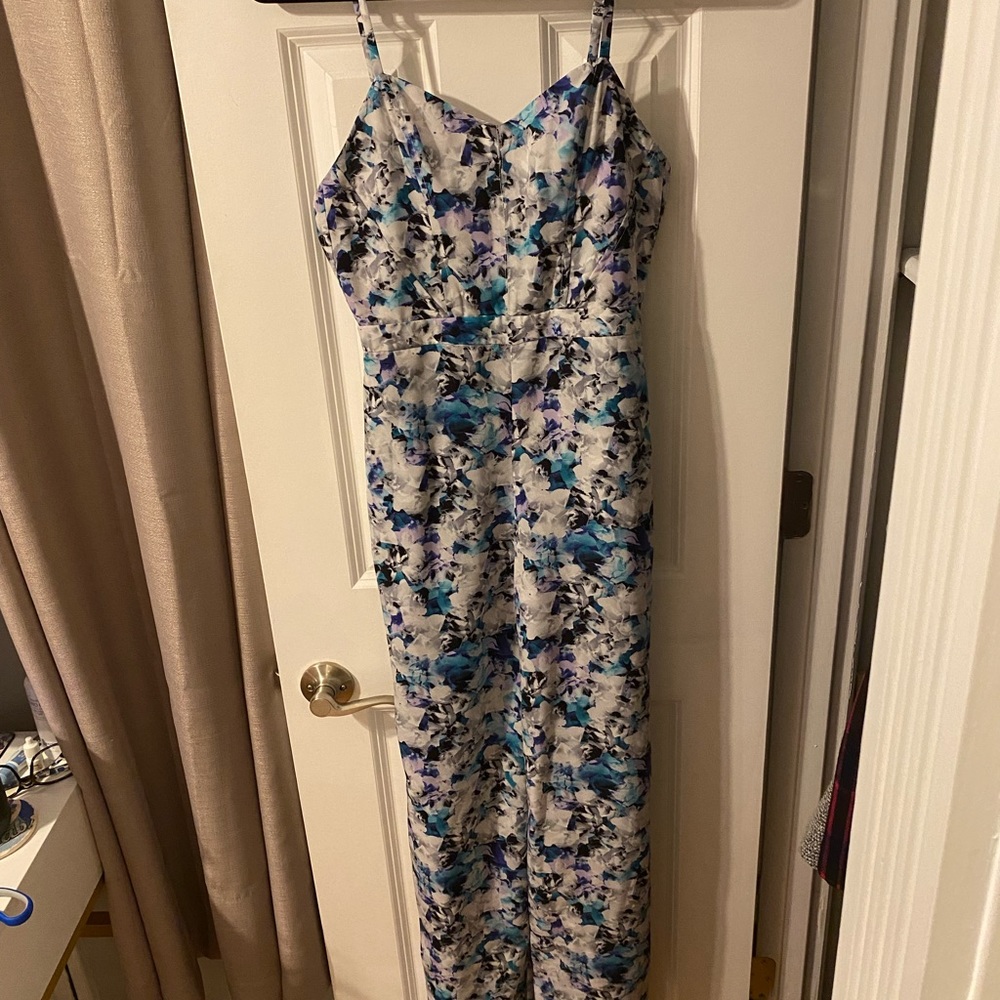 Sam Edelman blue floral jumpsuit size 2